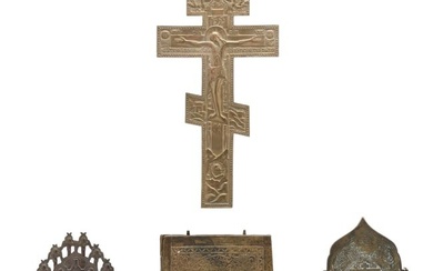 Group of Four Russian Bronze Icons