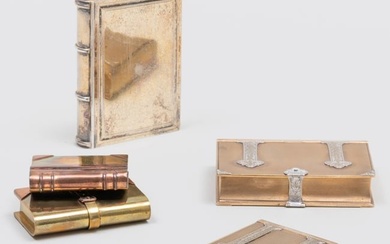 Group of Gold and Gilt-Metal Book Form Boxes