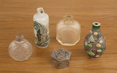 Group of pieces Chinese, 19th Century including two rock crystal...