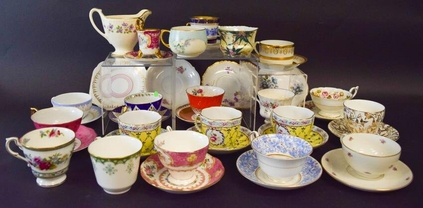 Grouping of Porcelain Cups & Saucers