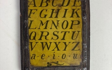 HORN-BOOK (The Netherlands or England?, c. 1750). Horn-book w. oak backing (15 x 160 x...