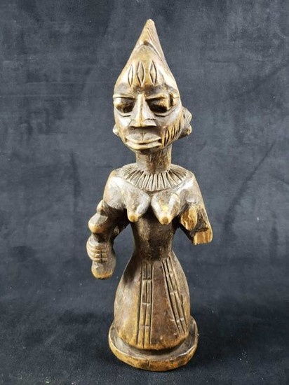 Hand Carved Wooden African Woman Figure Sculpture