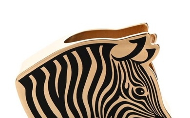 Hermes Permabrass Lacquered Zebra Scarf