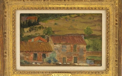Hippolyte Petitjean Landscape Oil on Board
