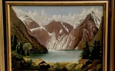 Hudson River Mountain Landscape Painting, Lillian Timpson, 1884