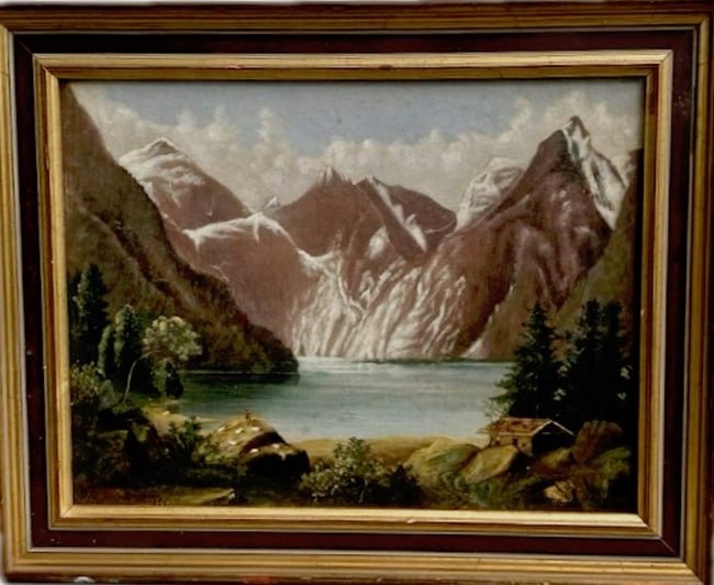 Hudson River Mountain Landscape Painting, Lillian Timpson, 1884
