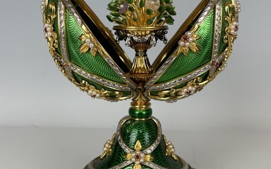 IMPERIAL FABERGE GOLD OVER SILVER MUSICAL EGG