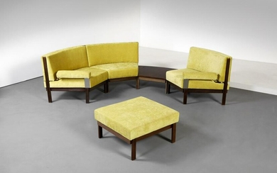 ISA BERGAMO Modular sofa with table and footrest.