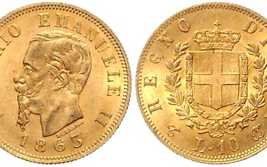 ITALIEN, Vittorio Emanuele II., 1861-1878, 10 Lire 1863 T BN