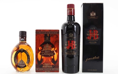 J&B JET 12 YEAR OLD 75CL AND DIMPLE 15 YEAR OLD HALF BOTTLE 37.5CL BLENDED WHISKY