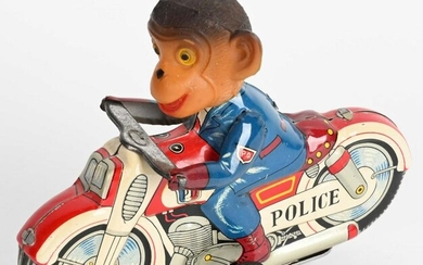 JAPAN TIN FRICTION POLICE MONKEY MOTORCYCLE