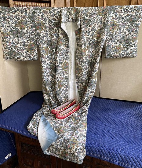 Japanese Women's Kimono and Pair of Shoes, RM2A