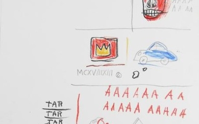 Jean-Michel Basquiat (1960-1988) Mixed Media