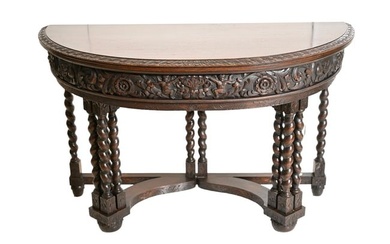John Miller & Co. Carved Oak Console Table