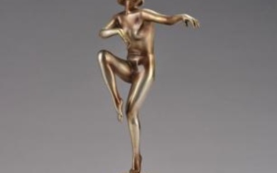 Josef Lorenzl (Vienna, 1892-1950), a bronze female dancer, Vienna, c. 1930