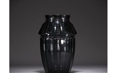 Joseph SIMON (1869-1960) - Val Saint Lambert - Imposing vase in shades of grey, Art Deco period.