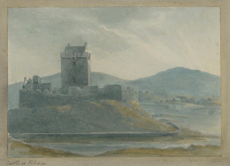 Joseph Woods, British 1776-1864- View of a castle; pencil and watercolour on paper, inscribed lower left, from an album by Woods entitled 'Antiquities and Scenery in Ireland', 14.2 x 20.1 cm. Provenance: with Abbott & Holder, London.