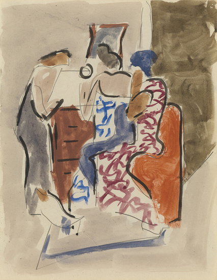 KARL KNATHS Three Women. Watercolor and pencil on paper, 1930. 210x160 mm; 8...