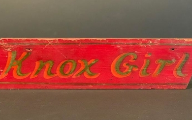 KNOX GIRL Horse Stall Sign, Early 20th c