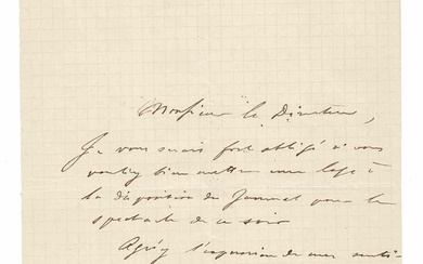 LITERATURE - ABOUT Edmond (1828 - 1885) - Autograph letter signed