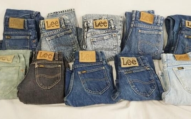 LOT OF 10 PAIRS OF VINTAGE USA MADE LEE JEANS