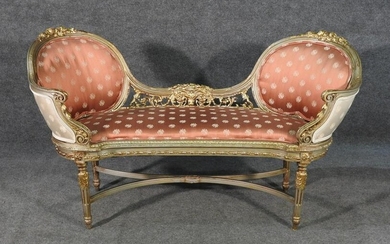 LOUIS XV STYLE GILDED WINDOW BENCH