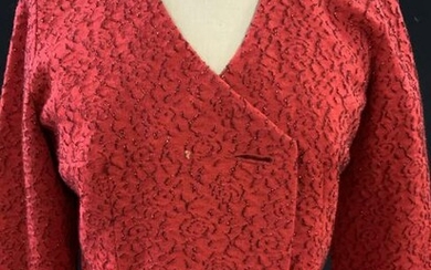 Ladies Vintage wool Red Skirt Suit, KIMBERLY