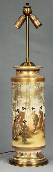 Lamp. Foot probably vase Satsuma Japan. 87 cm high.
