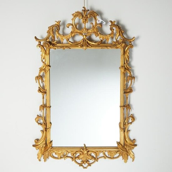 Large Chinese Chippendale style giltwood mirror