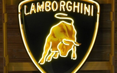 Large Lamborghini Neon Sign with Backplate
