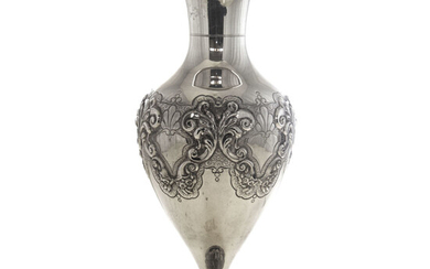 Large Sterling Silver Vase.