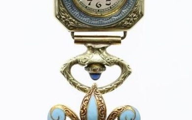 Le Coultre Gold Pendant Watch on Watch Pin