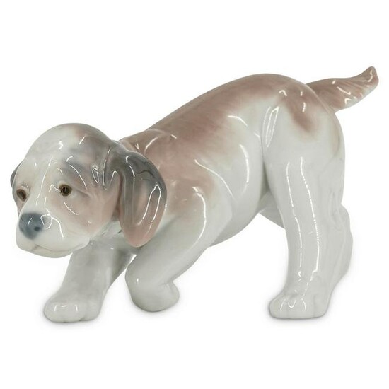 Lladro Glazed "Little Hunter" Dog Porcelain Figurine