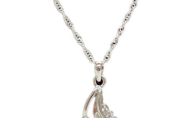 Lovely Leafling Garnet and Austrian Crystal 92.5 Purity Sterling Silver Pendant and Chain