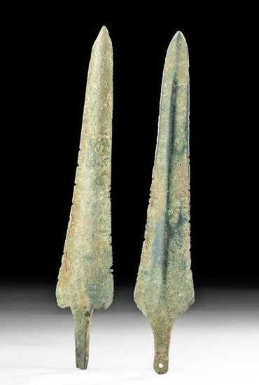 Luristan Forged Bronze Spearheads (pr)