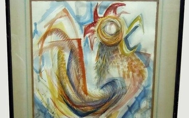MANNER VACLAV VYTLACIL ROOSTER COCK WATERCOLOR PAINTING