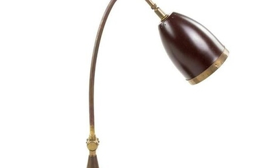MCM Brass and Steel Desk Lamp