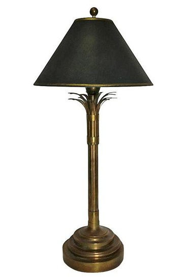 MID-CENTURY MODERN Brass Palm Table Lamp