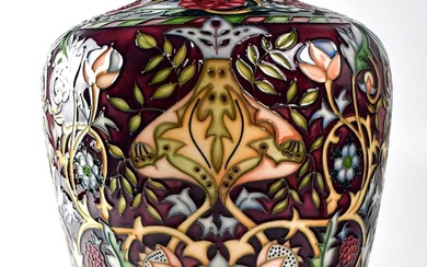 MOORCROFT; a trial vase in the 'Bullers Wood' pattern, after...