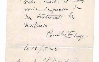 MUSIC - ERLANGER Camille (1863 - 1919) - Autograph letter signed