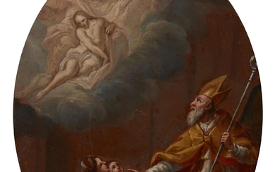 Manner of Luca Giordano, early 19th century- St Augustine; oil...