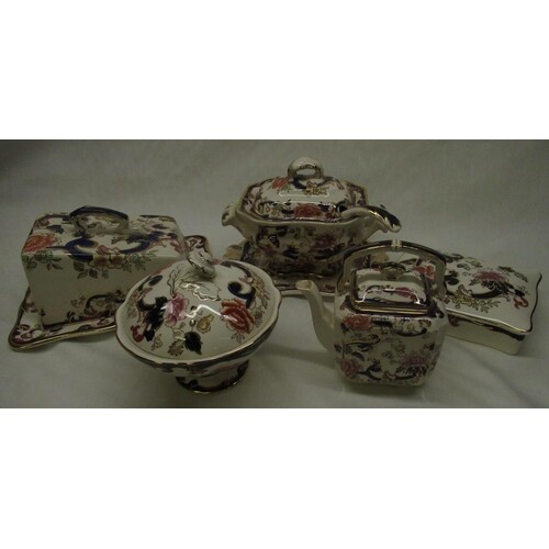 Mason's Mandalay pattern sauce tureen and cover with ladle a...
