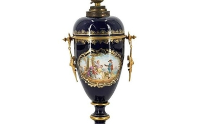 Meissen Porcelain Gilt Bronze Mounted Lamp