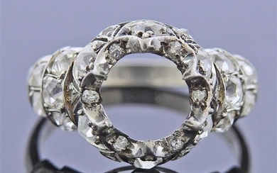 Mid Century Platinum Diamond Ring Setting