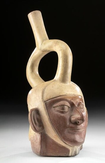Moche III Pottery Portrait Vessel Proud Warrior