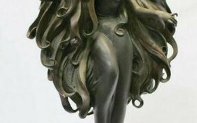 Modern Art Sculpture Lady Bronze signed ,heavy Title is