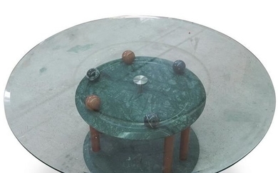 Scan Design Rotating Glass & Marble Coffee Table