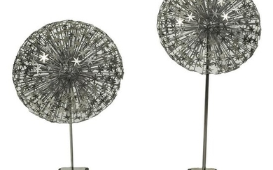 Modern Texas Dandelion Chrome Sphere Art Sculpture