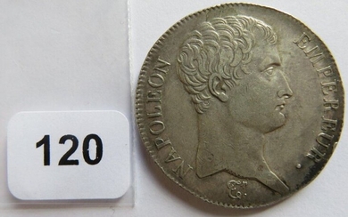 Monnaie - 5 Francs Napoléon empereur, tête nue, calendrier révolutionnaire, type définitif AN 13 M Toulouse (argent, 24,75 g) TTB+ à SUP petit coup sur la tranche