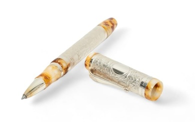 Montegrappa (Italian) Sterling Silver 1998, "Mounted Limited Edition, Il Millennio, Ball Point Pen"